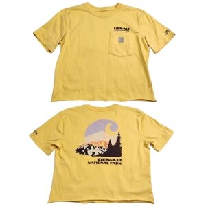 Carhartt Relaxed Fit Heavyweight Denali National Park Cropped T-shirt Sz Small